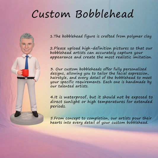 Custom Bobblehead: "I Feel Great Today" Edition - A personalized bobblehead capturing a positive moment, customizable with engraved text to commemorate a special day or achievement.