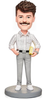 Male Teacher Holding a Book Custom Bobblehead With Engraved Text