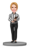 Female Teacher in Striped Shirt Custom Bobblehead With Engraved Text