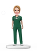 Custom Female Doctor Bobblehead in Green Scrubs with Engraved Text National Doctors Day Gift