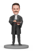 Lawyer Reading a Book with Glasses Custom Bobblehead Engraved with Text