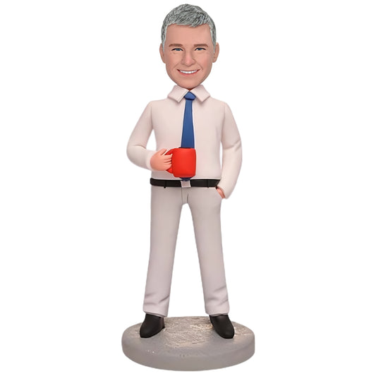 Custom Bobblehead: "I Feel Great Today" Edition - A personalized bobblehead capturing a positive moment, customizable with engraved text to commemorate a special day or achievement.